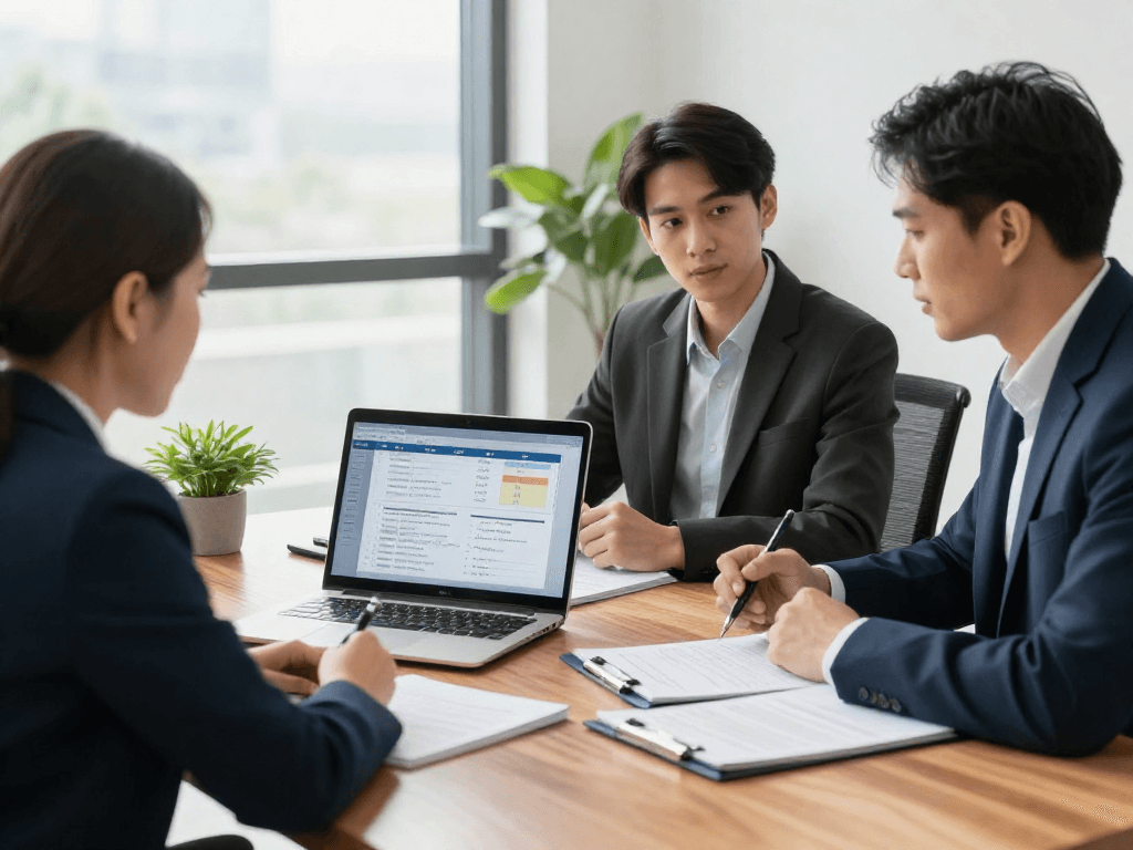 Zakelijke lening zonder jaarcijfers adviesgesprek in een professionele kantooromgeving.