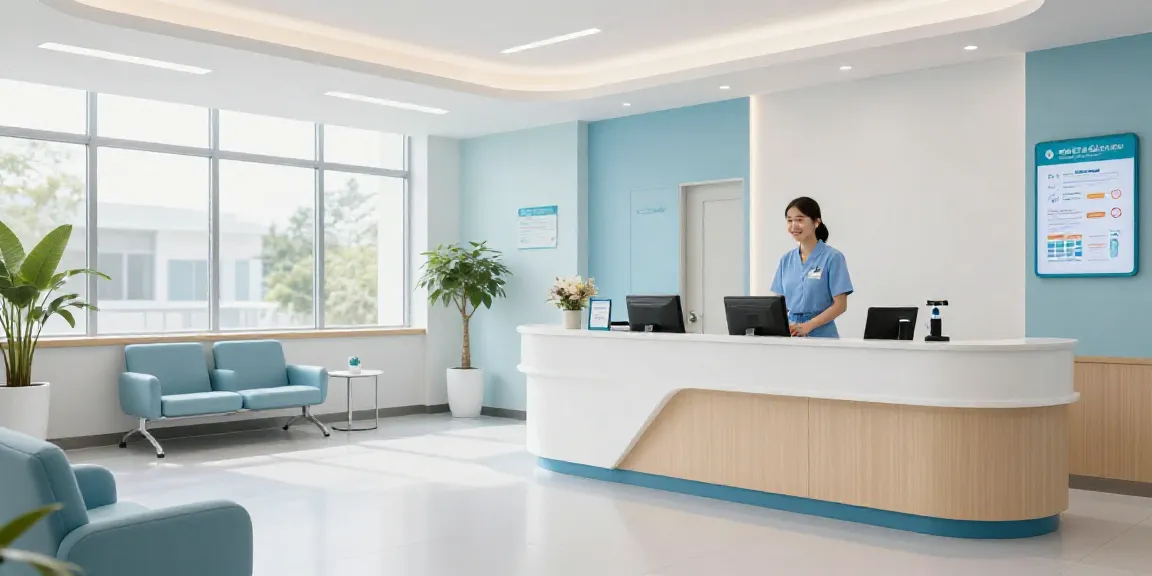 Moderne gezondheidskliniek met vriendelijke zorgverleners en informatie over Ozempic Kopen.