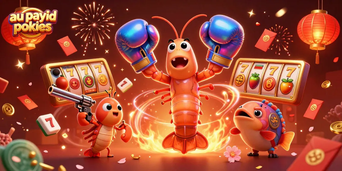 Spin the reels with au payid pokies in a festive casino scene filled with celebration.