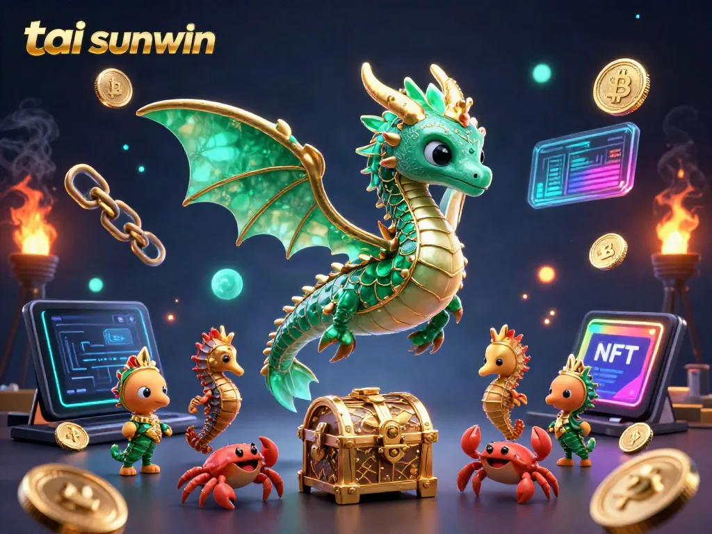 Experience the excitement of tai sunwin in a vibrant 3D digital casino scene filled with animated elements.