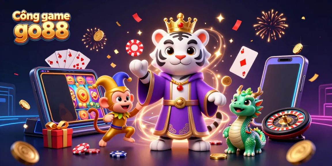 Experience the excitement of Cổng game go88 with dynamic 3D casino characters and gaming elements.