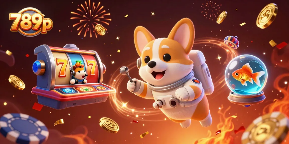 Experience the excitement of 789p slots with cash prizes, slot reels, and festive elements in this dynamic scene.