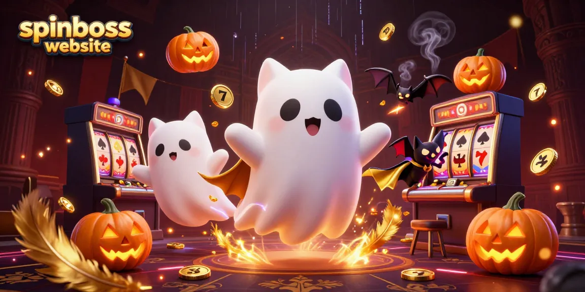 Experience exciting gaming at the spinboss website with a ghost cat and a vampire bat in a haunted casino