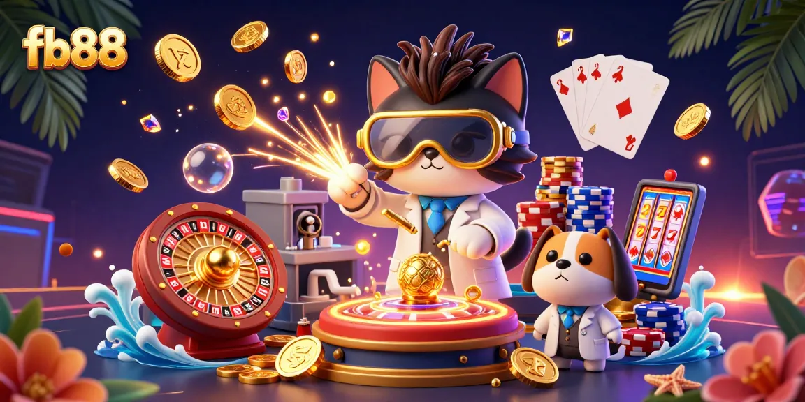 Experience thrilling moments with fb88 as golden coins sparkle around fantasy characters in a vibrant casino scene.